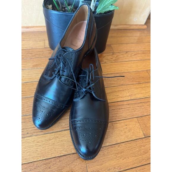 Allen Edmonds Men\'s Black Sanford Leather Oxford Shoes size 14AA (sh800 main image 2